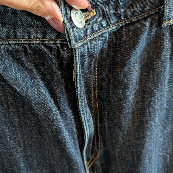 Zara Horseshoe Barrel Jeans Size 8 High Waist Sculpted Leg Dark Blue Wash Denim - Picture 7 of 11